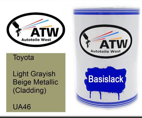 Toyota, Light Grayish Beige Metallic (Cladding), UA46: 500ml Lackdose, von ATW Autoteile West.